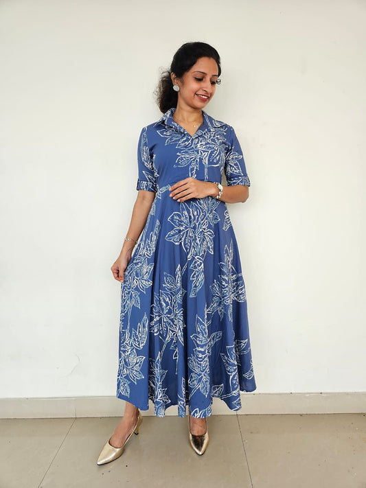 Printed Cotton Flared Style Kurti